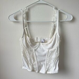 Out from under Urban Outfitters white corset top size small